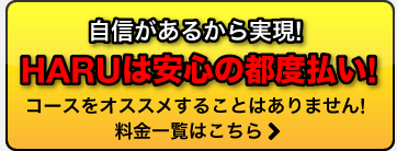 自信があるから実現! HARUは安心の都度払い! コースをオススメすることはありません! 料金一覧はこちら