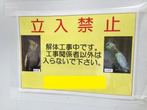 工事看板　インコ